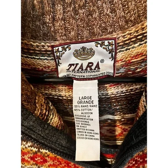 Women's Vintage '03 Tiara International Zip Up Sweater Size L [EXCELLENT] - Picture 2 of 3